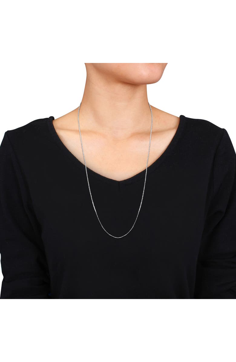 DELMAR Sterling Silver 1.2mm Oval Cable Chain Necklace, Alternate, color,