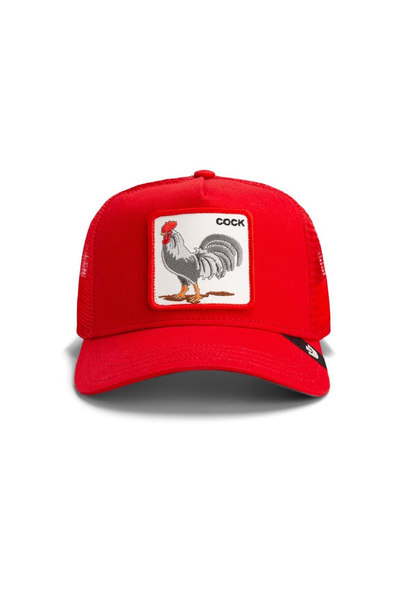 Men's  Red Goorin Bros The Rooster Adjustable Trucker Hat, Alternate, color, Red
