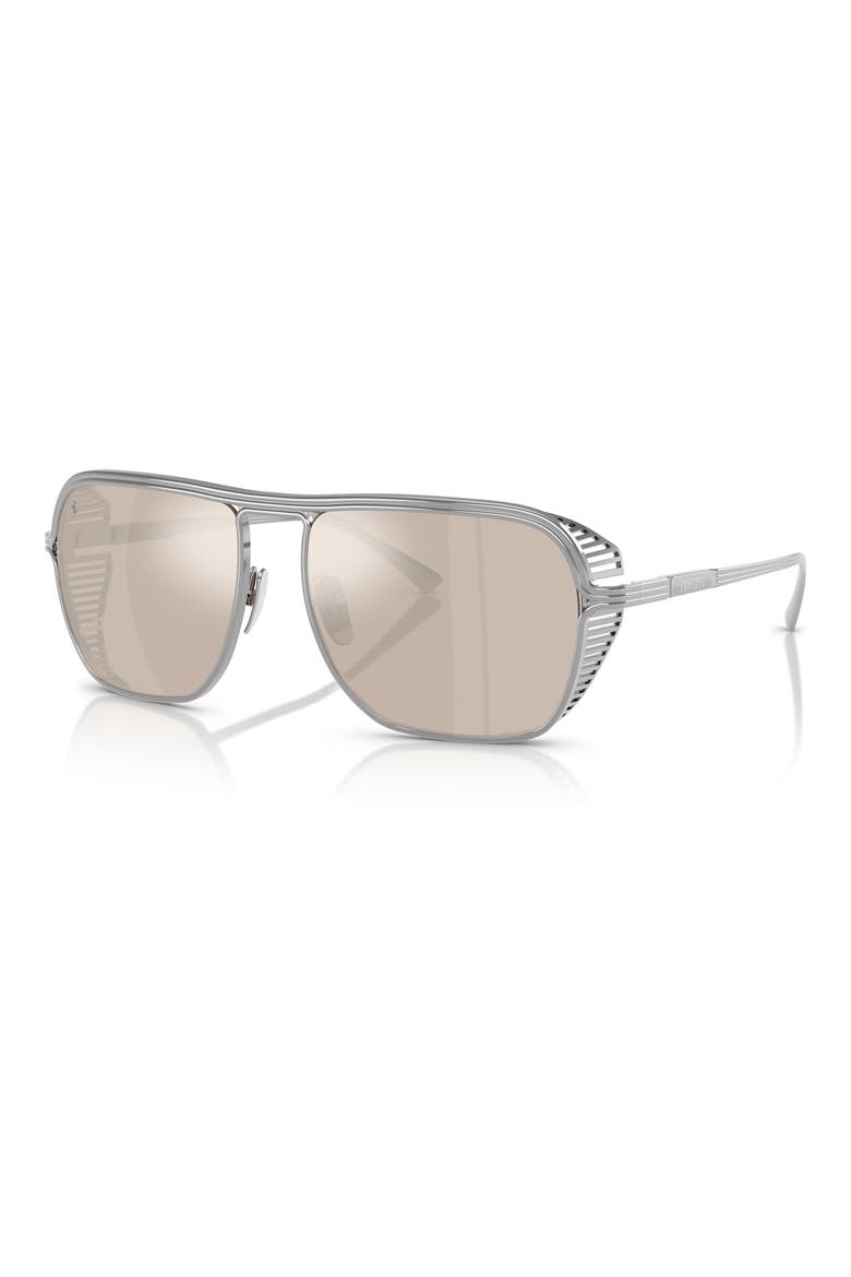 59mm Square Sunglasses, Alternate, color, SILVER / REAL WHITE GOLD