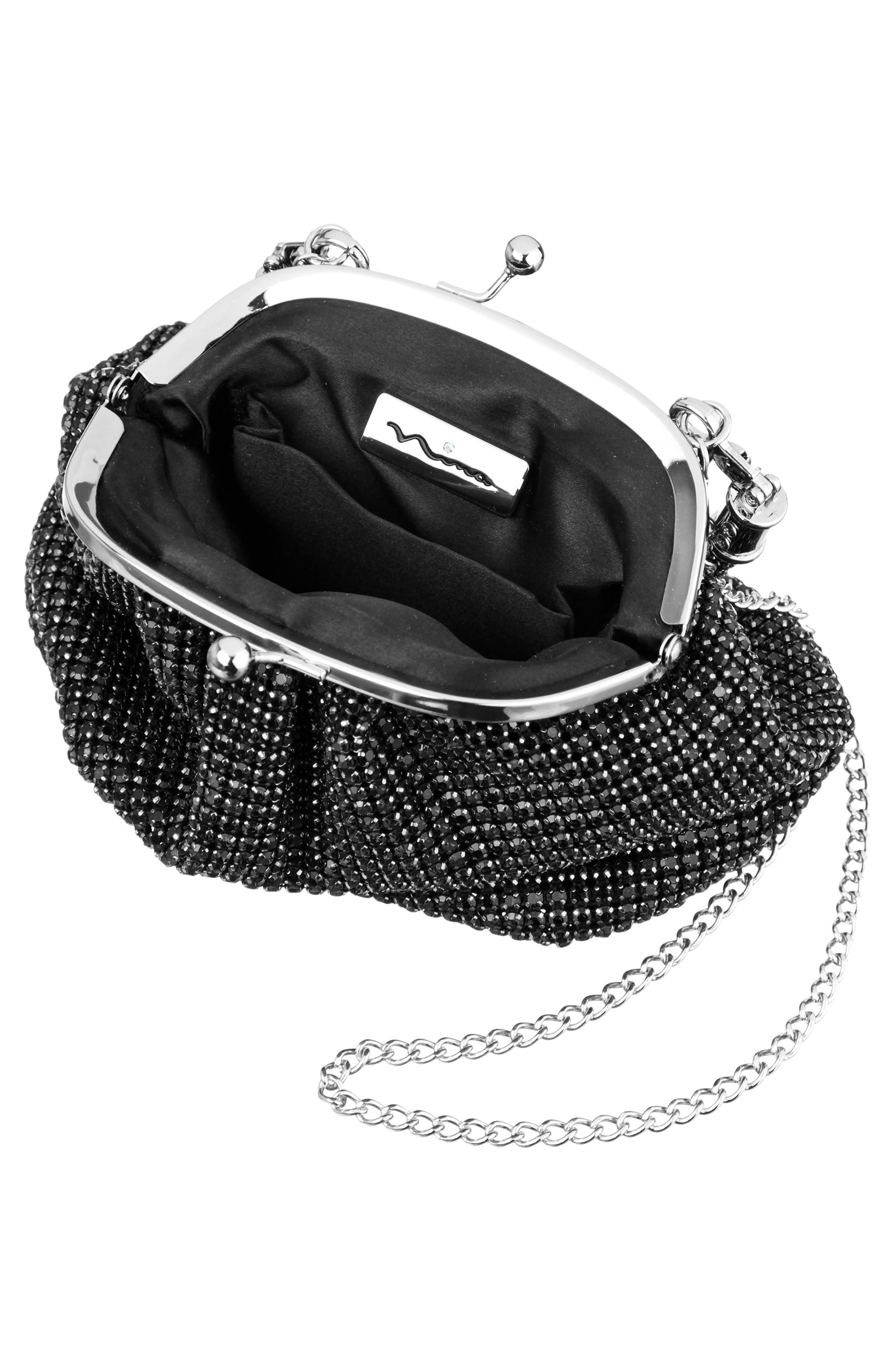 Nina Kiara Frame Clutch, Alternate, color, Black