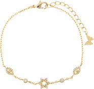 BY ADINA EDEN CZ Star Of David & Evil Eye Motif Bracelet