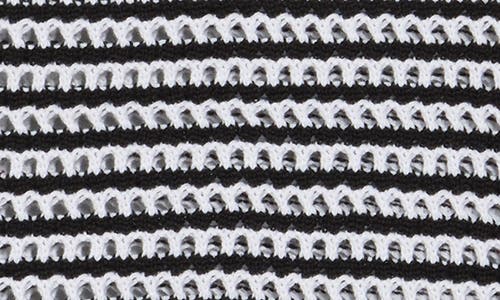 Love By Design Katelyn Open Knit Tank Top In Black/white