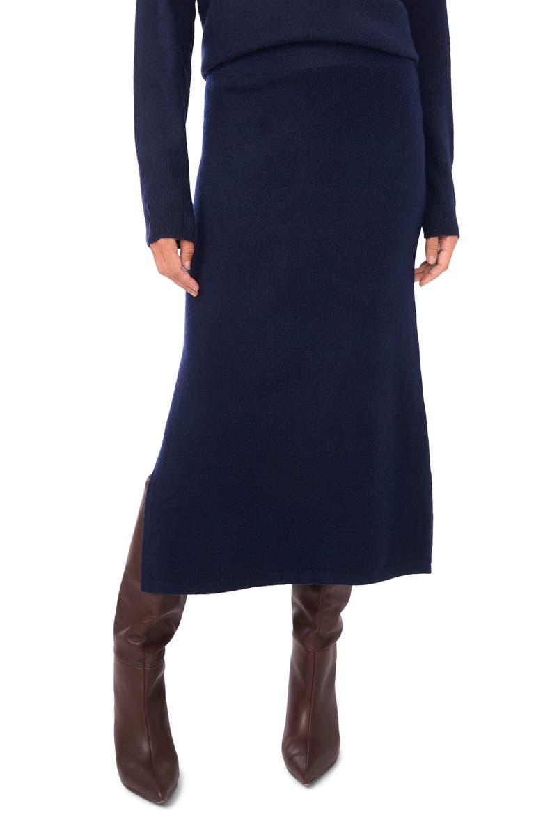 Side Slit Midi Skirt, Alternate, color, CLASSIC NAVY