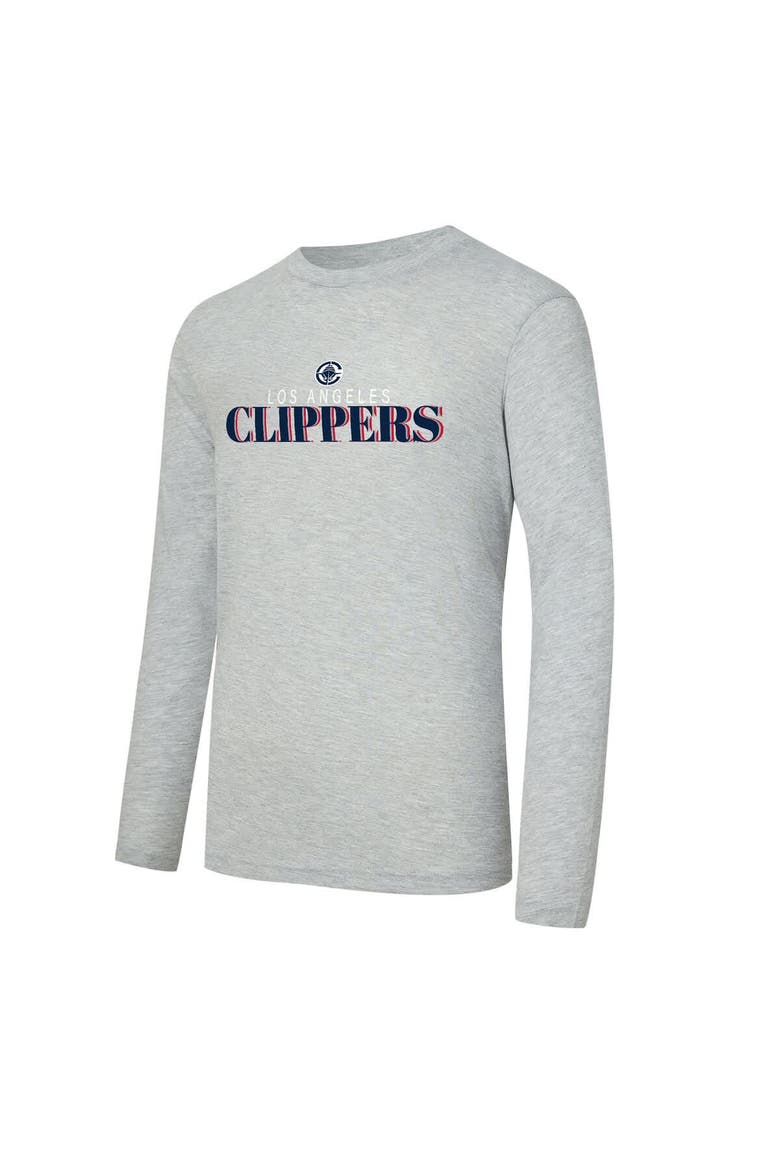 Men's Concepts Sport Navy LA Clippers Regulate Long Sleeve T-Shirt & Plaid Pant Set, Alternate, color, Navy