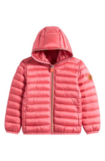Save The Duck Kids' Iris Hooded Puffer Jacket In Brown