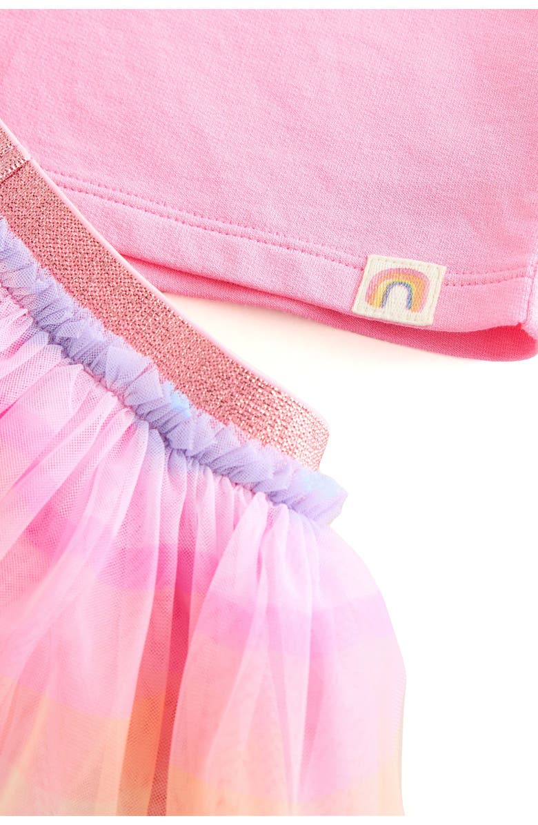 NEXT Kids' T-Shirt & Rainbow Tutu Skirt Set (Baby, Toddler & Little Kid, Alternate, color, Pink