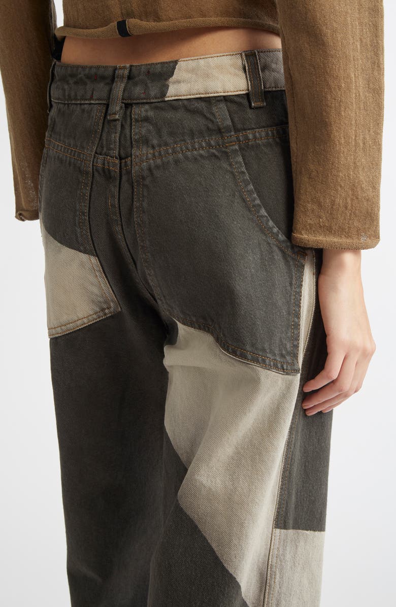 Eckhaus Latta Colorblock Wide Leg Jeans, Alternate, color, 