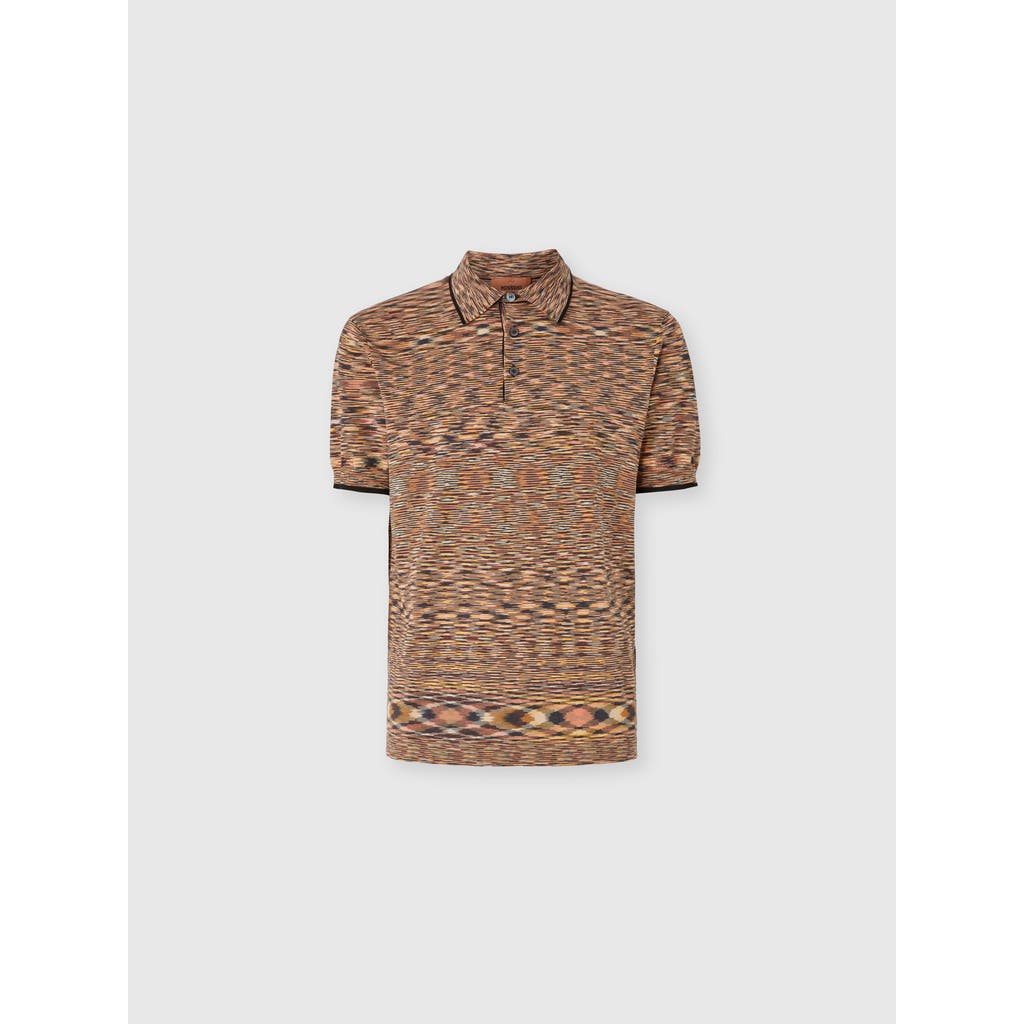 Missoni Slub Cotton Polo Shirt In Orange