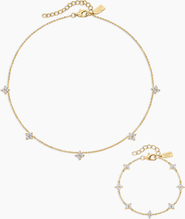Electric Picks Bella Dainty Clover Necklace and Bracelet -Set of 2