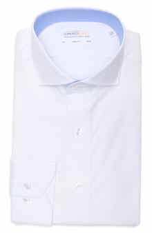 Lorenzo Uomo Trim Fit Textured Stretch Cotton Dress Shirt