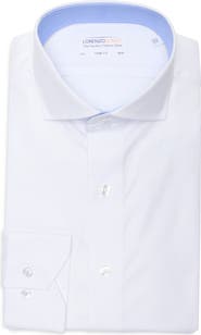 Lorenzo Uomo Trim Fit Textured Stretch Cotton Dress Shirt