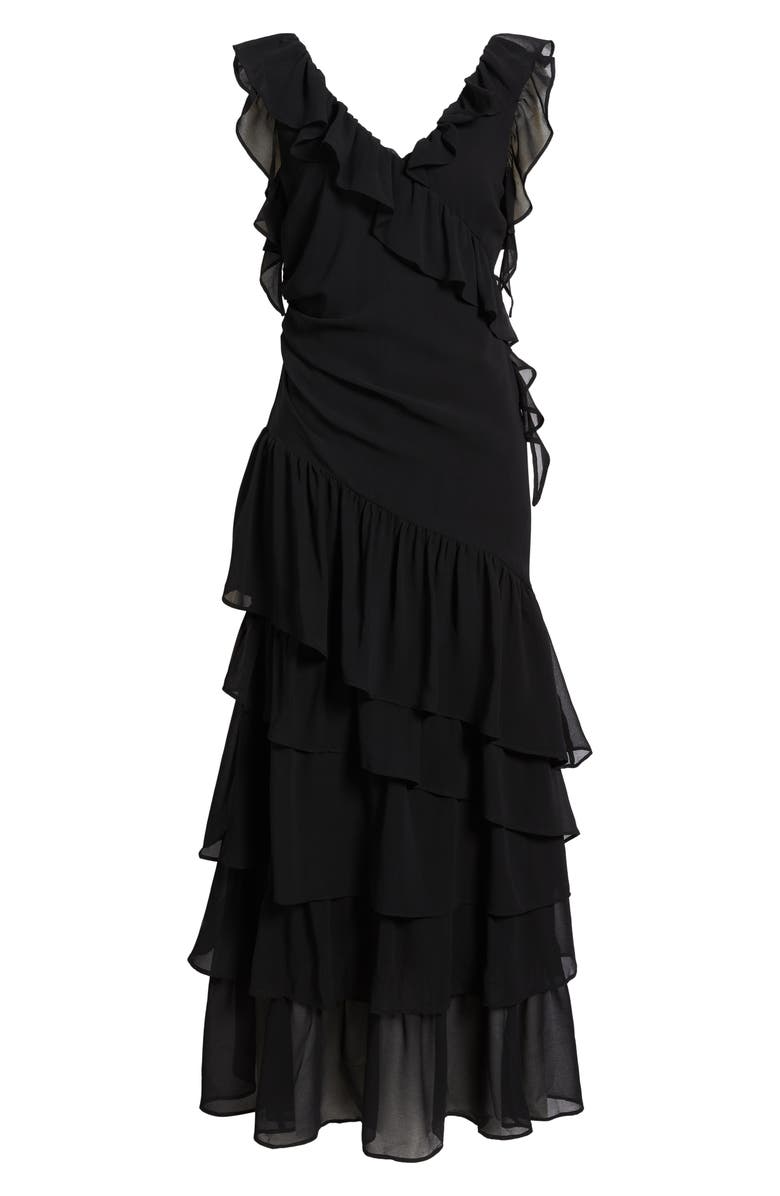 Chelsea28 Cap Sleeve Cascading Ruffle Gown, Alternate, color, 
