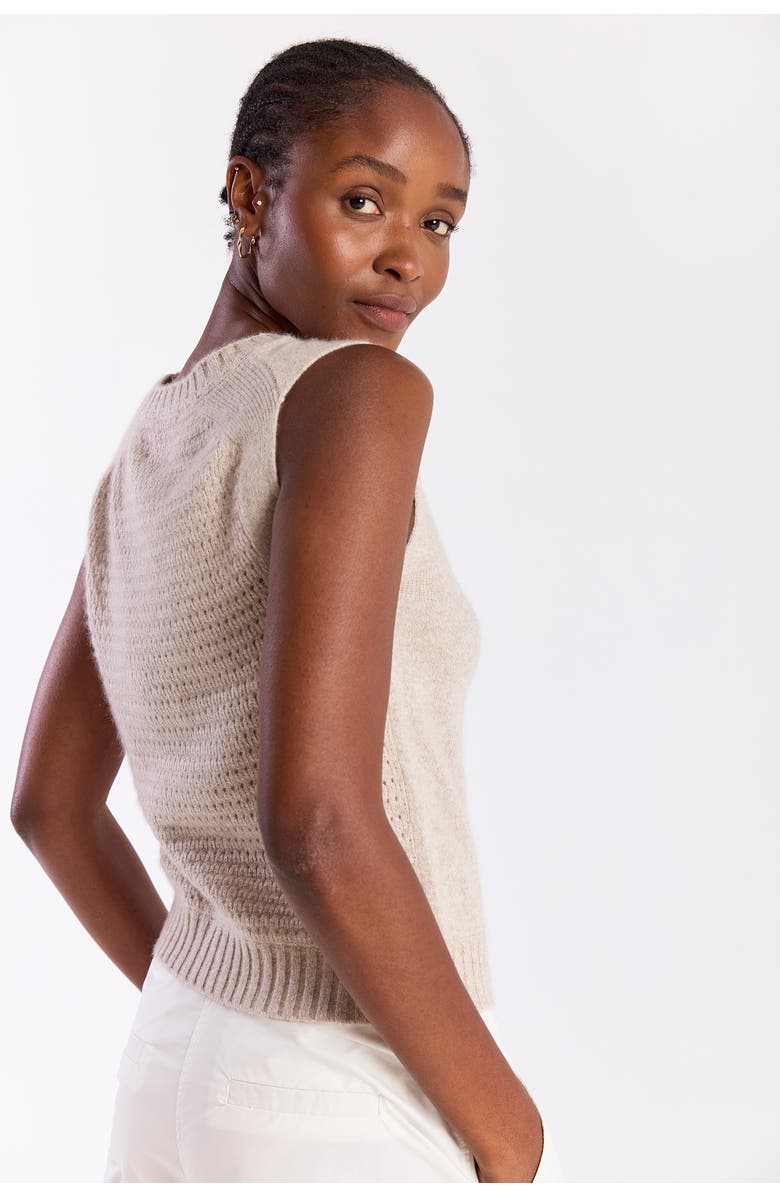 Brodie Pure Cashmere 100% Cashmere Crew Neck Tank, Alternate, color, Wheat