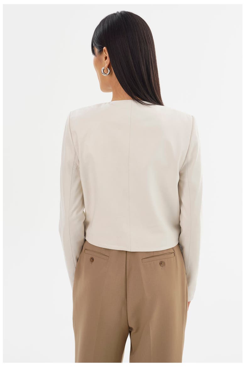 LINETTE | Leather Jacket, Alternate, color, Whisper White