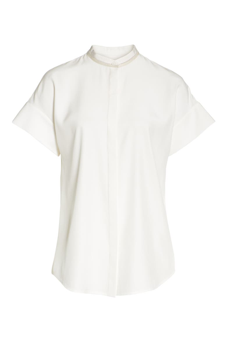 Camilla Silk Matte Blouse, Alternate, color, CLOUD