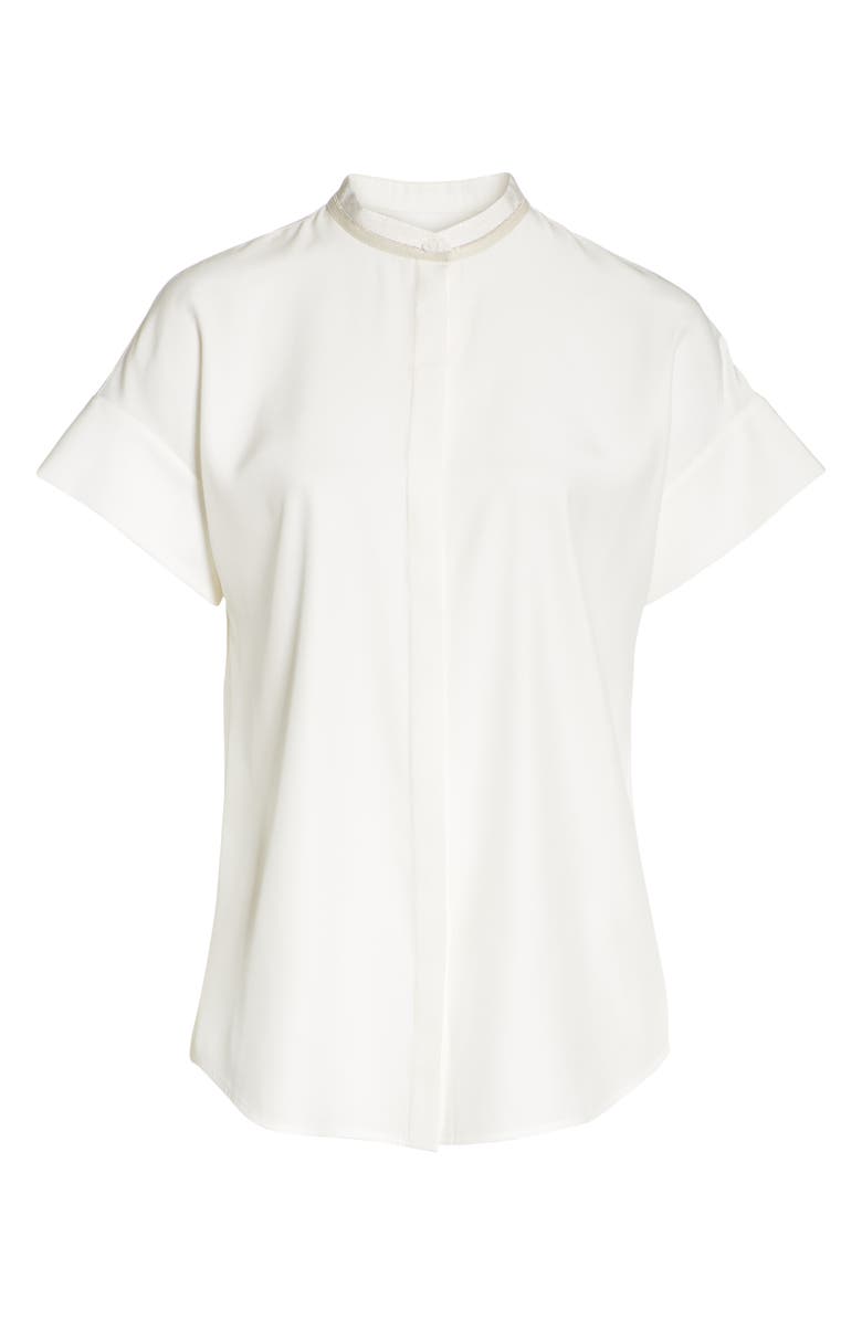 Lafayette 148 New York Camilla Silk Matte Blouse, Alternate, color, Cloud
