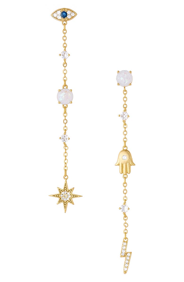 Ettika Celestial Chain Dangle Drop Earrings, Main, color, Gold