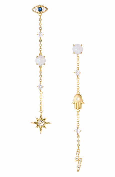 Celestial Chain Dangle Drop Earrings
