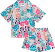 Disney Mickey Mouse & Friends Button-Down T-Shirt & Shorts Set