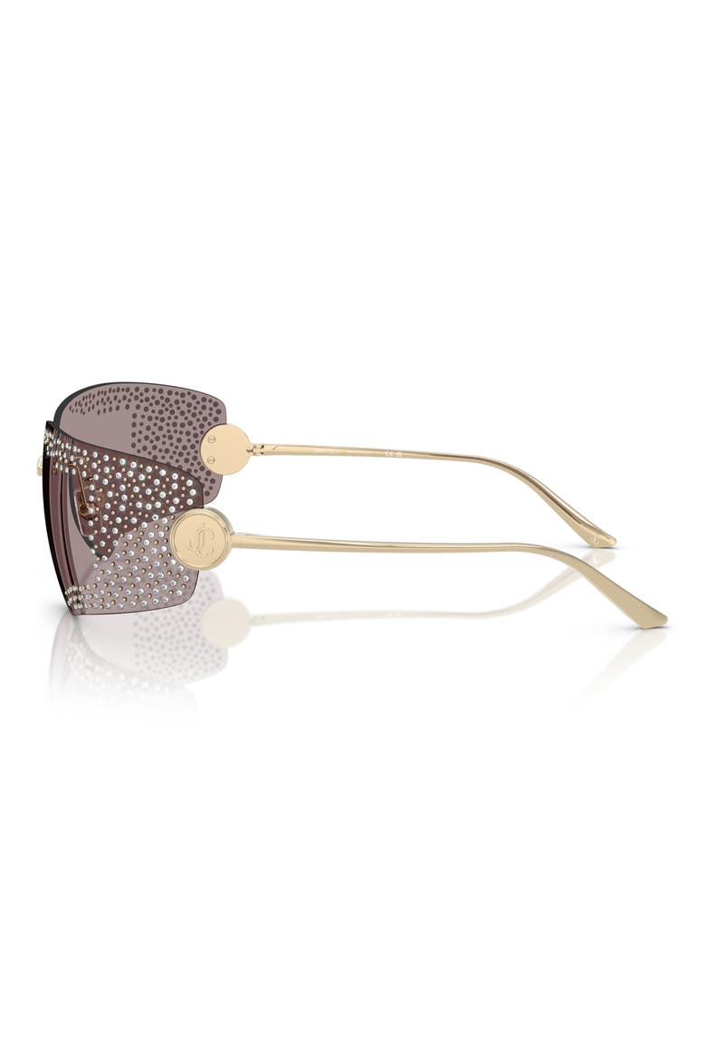 78mm Oversize Pillow Sunglasses, Alternate, color, PALE GOLD / LIGHT PURPLE BROWN