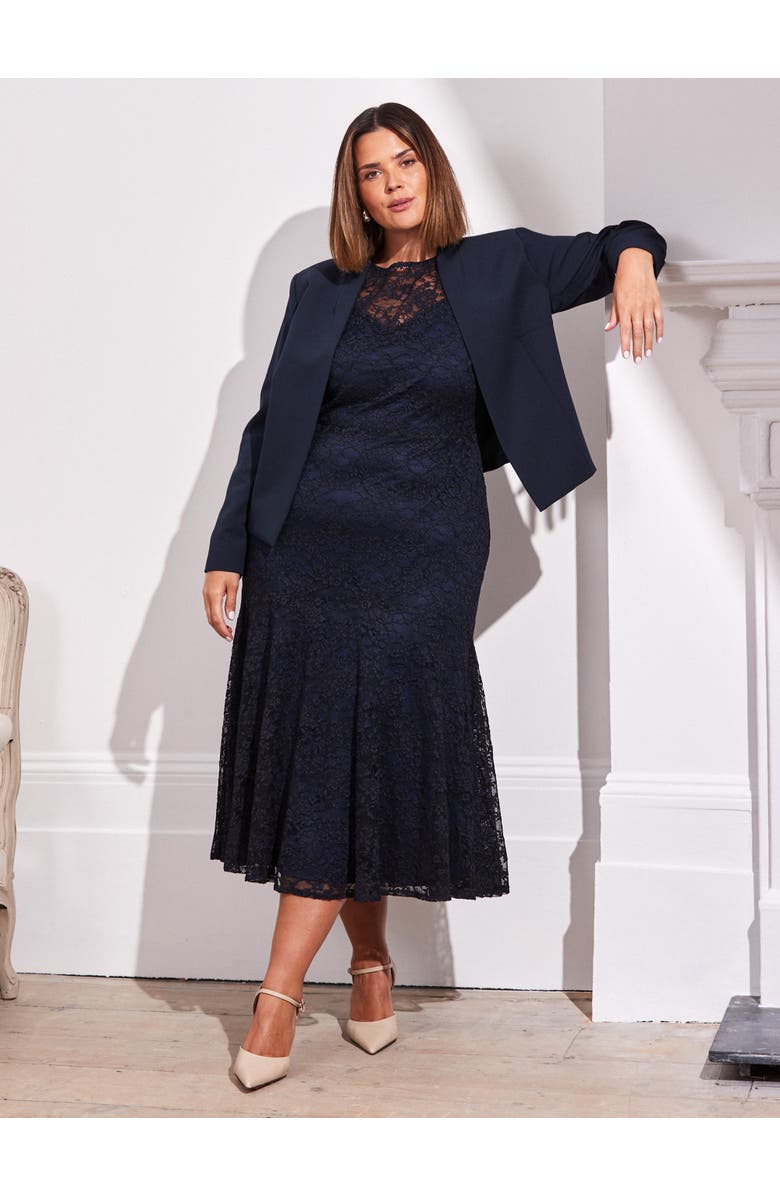 Live Unlimited Cropped Peplum Blazer, Alternate, color, Navy