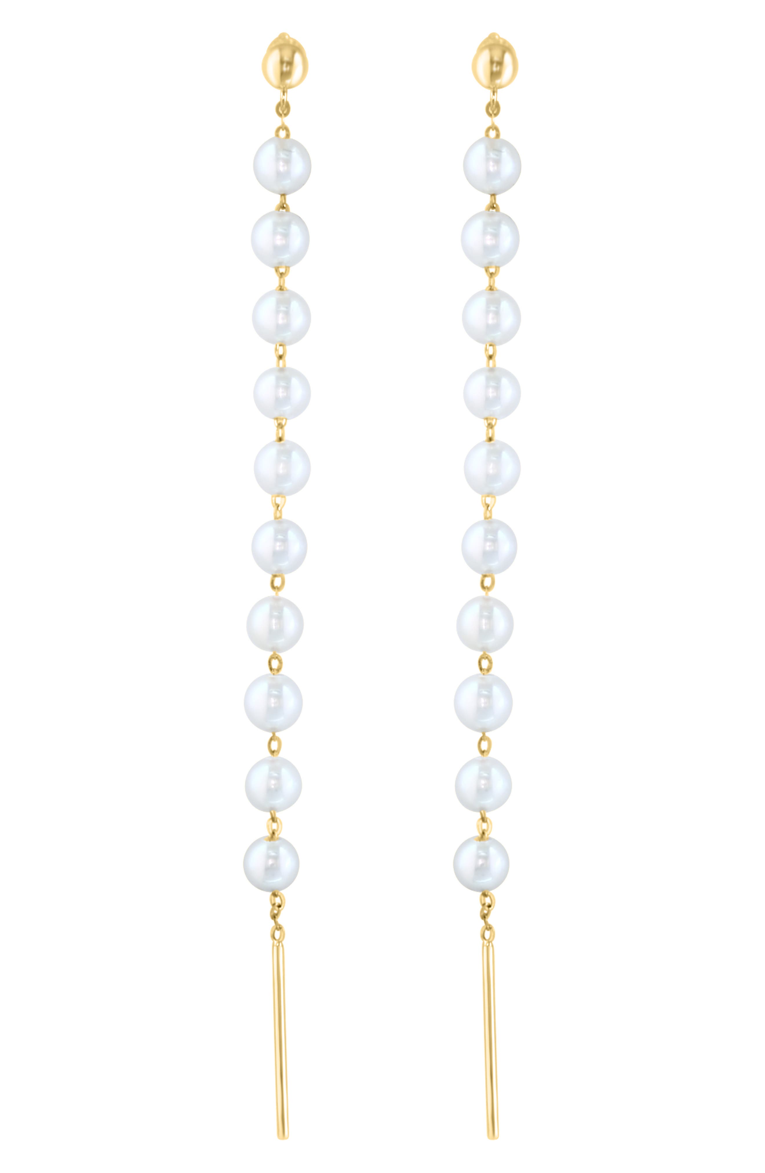 EFFY Freshwater Pearl Linear Drop Earrings