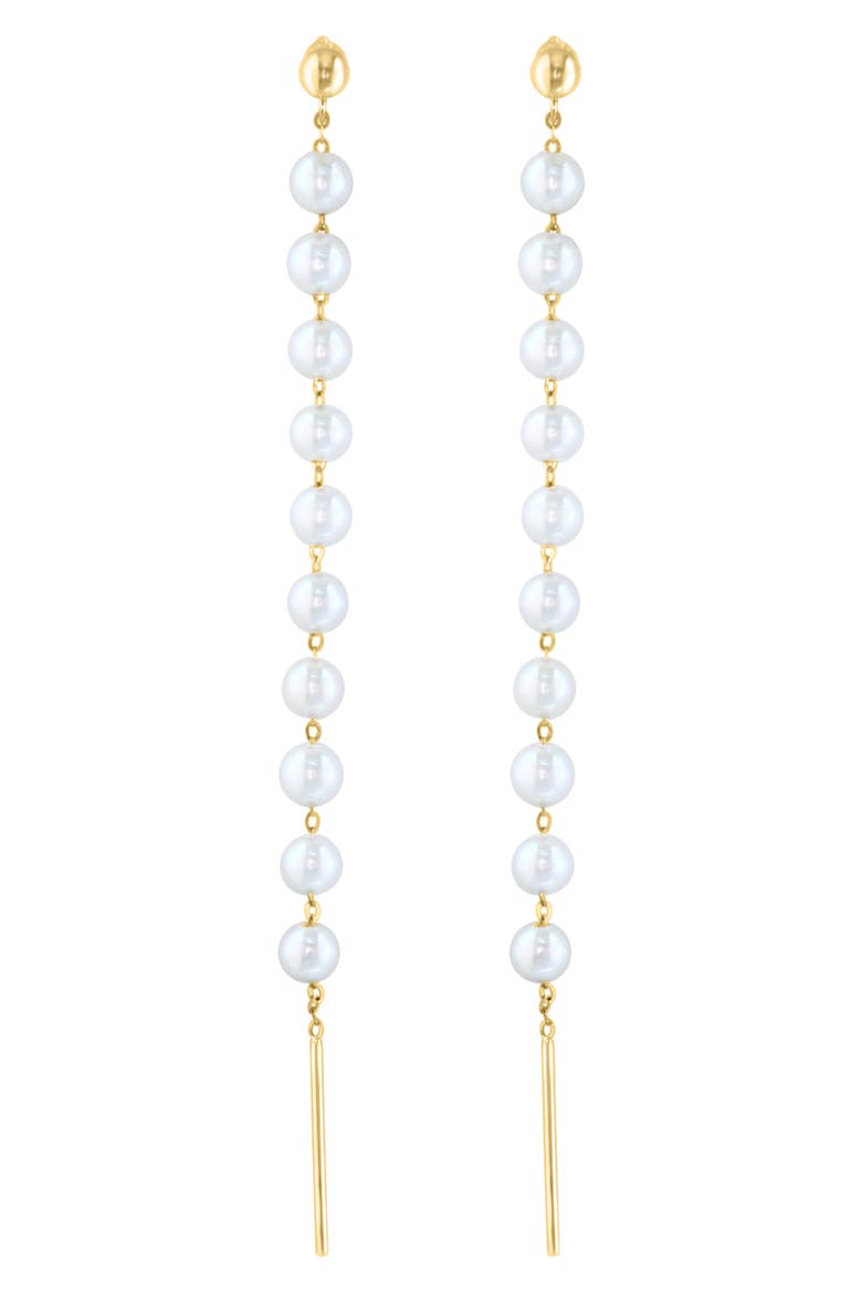 Freshwater Pearl Linear Drop Earrings, Main, color, WHITE