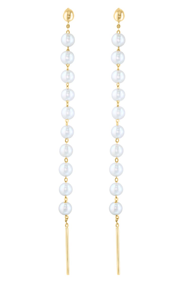 EFFY Freshwater Pearl Linear Drop Earrings, Main, color, White