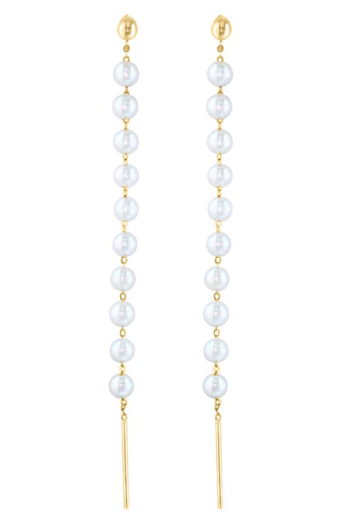 Freshwater Pearl Linear Drop Earrings