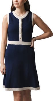 Hope & Henry Organic Sleeveless Button Front Sweater Dress