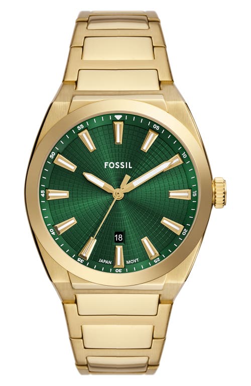 Fossil Men's Everett Green Dial Watch In Gold