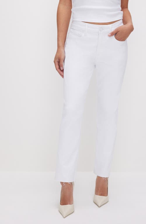 Good American Good Standard Straight Leg Jeans In White