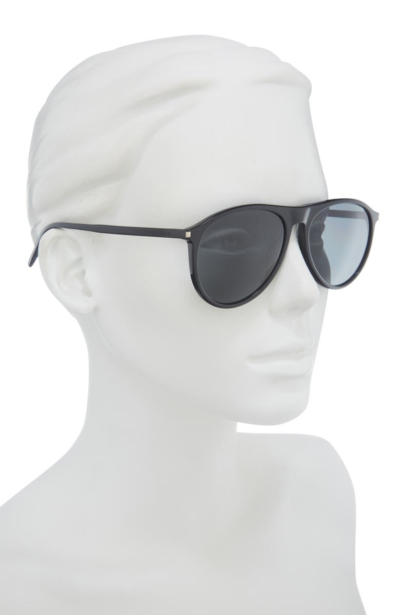 Saint Laurent 56mm Aviator Sunglasses, Alternate, color, Black Black Black