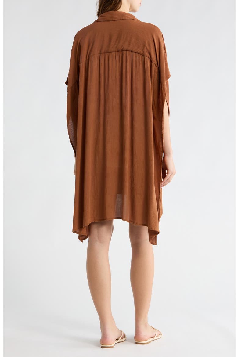 Sharkbite Button-Up Coverup, Alternate, color, CAPPACHINO