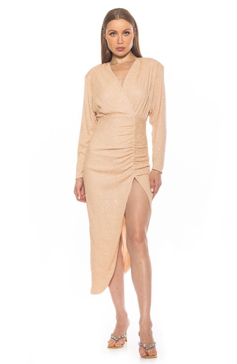 Alexia Admor Silena Surplice Dolman Sleeve Dress, Alternate, color, Light Beige