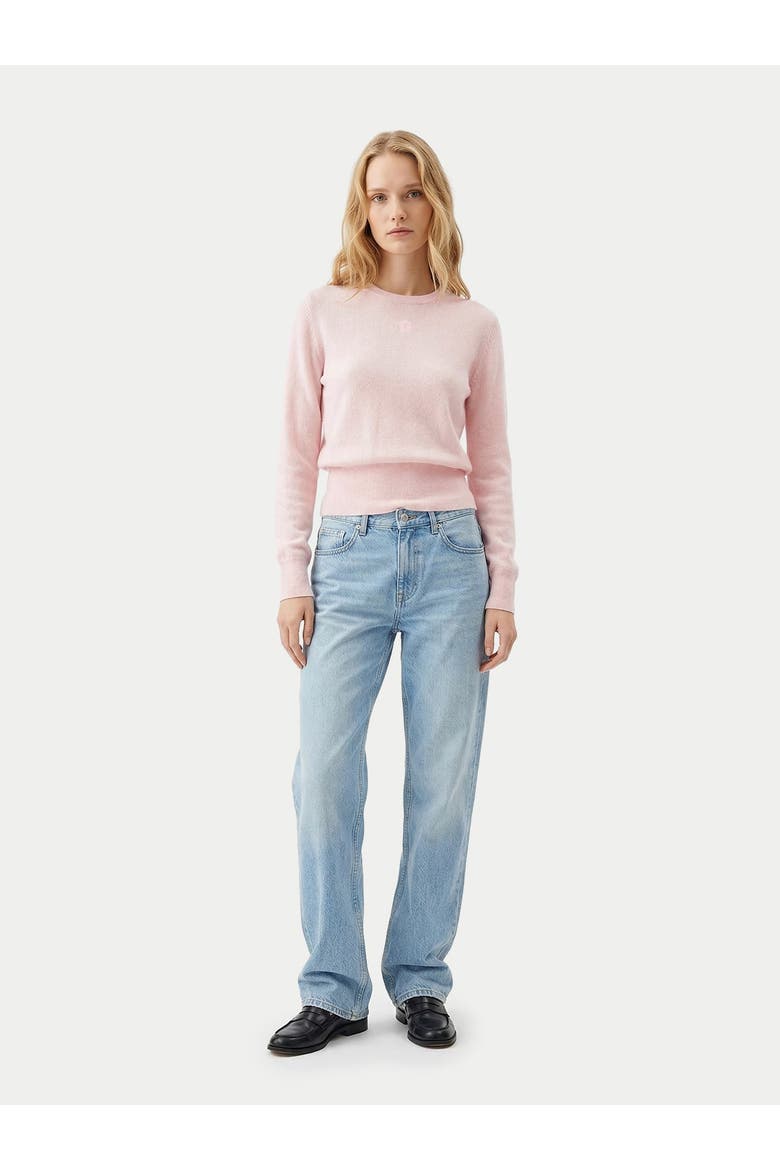 Cashmere Cinched-Waist Sweater, Alternate, color, peach-blush