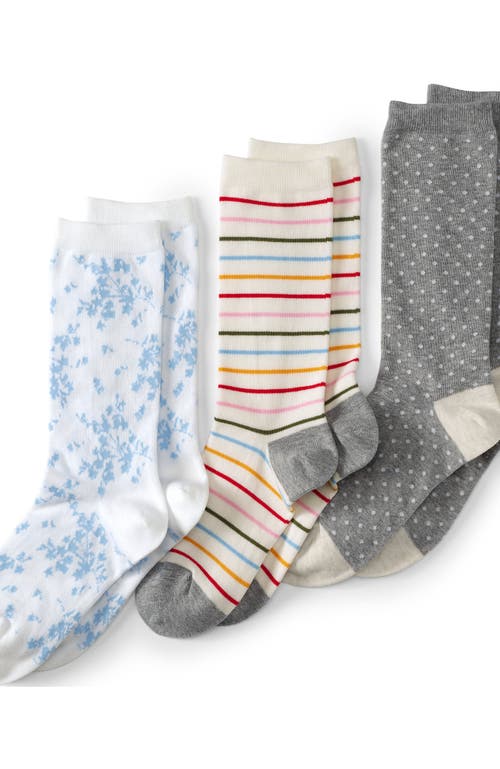 Shop Lands' End 3-pack Seamless Pattern Crew Socks