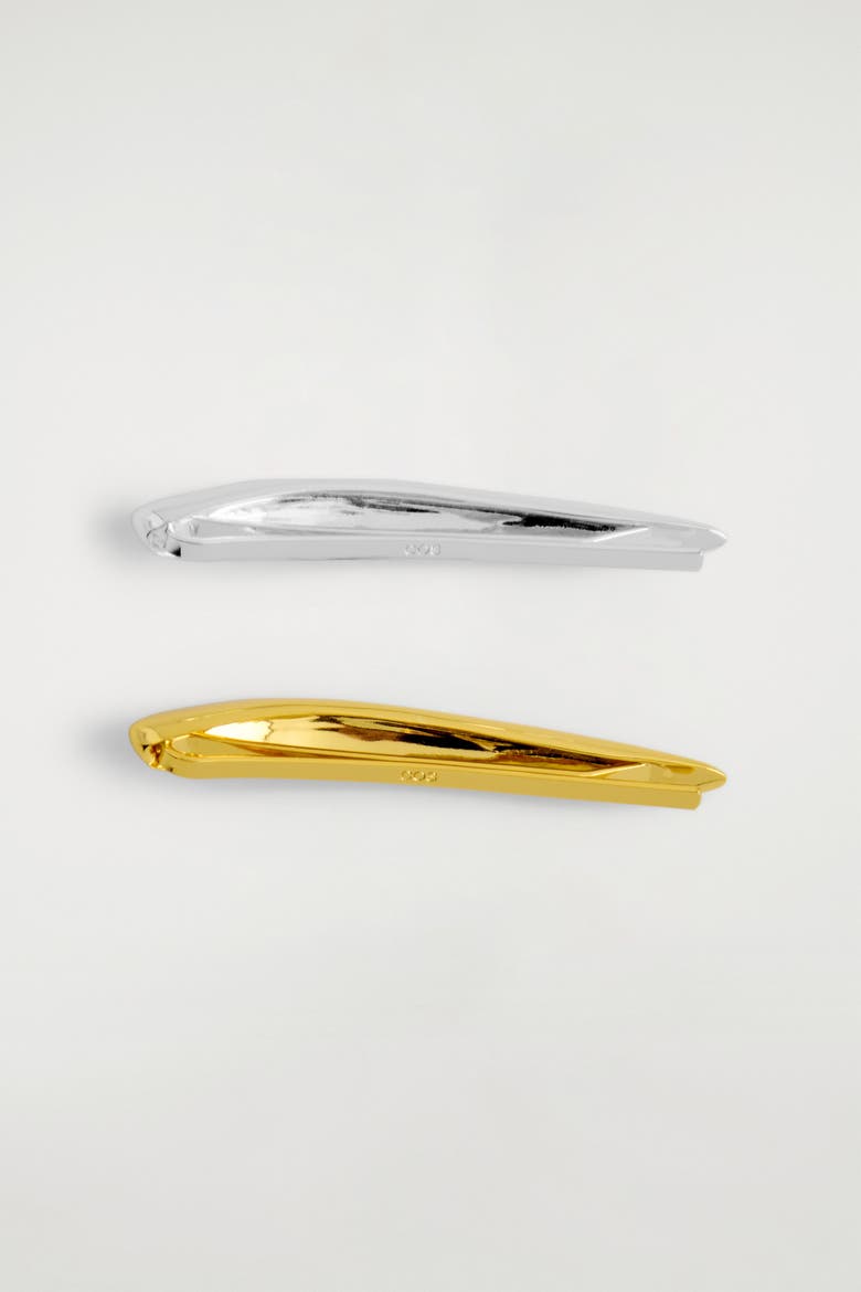 2-pack Domed Hair Slides, Alternate, color, GOLD / SILVER