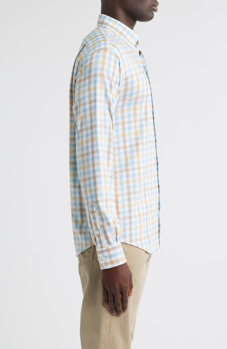 johnnie-O Callum Check Performance Button-Down Shirt, Alternate, color, Maliblu