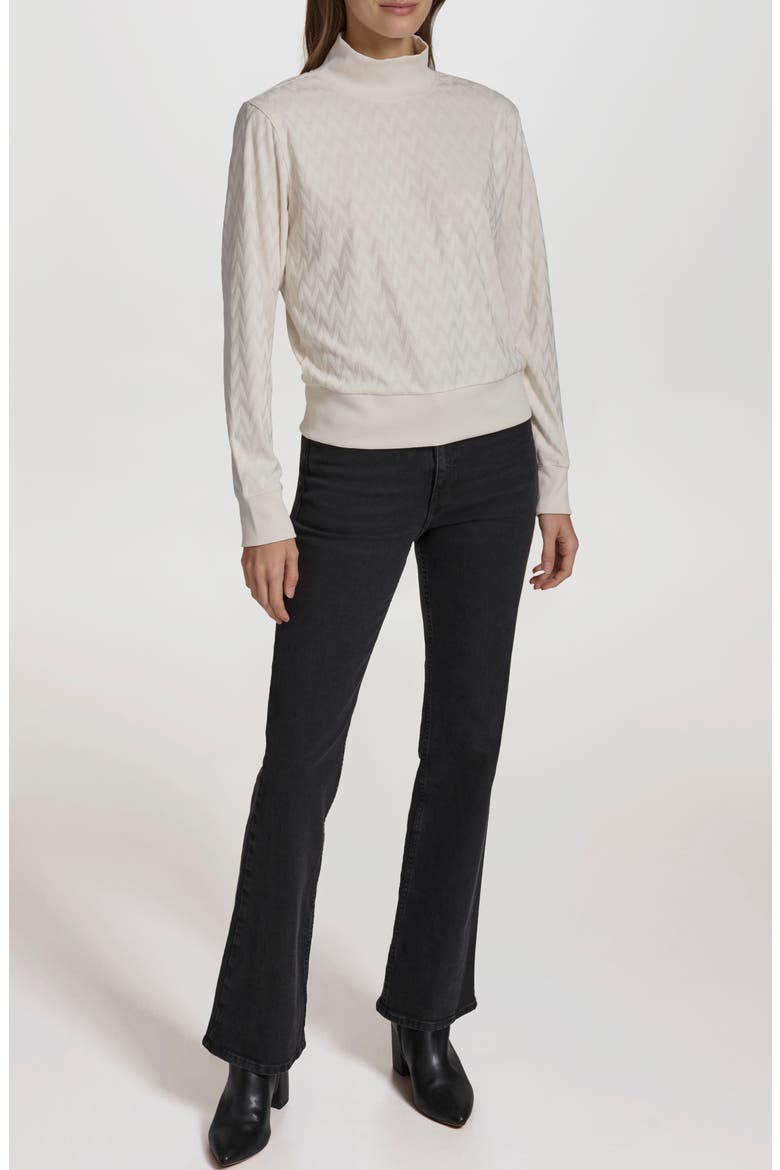 Chevron Jacquard Long Sleeve Top, Alternate, color, BIRCH