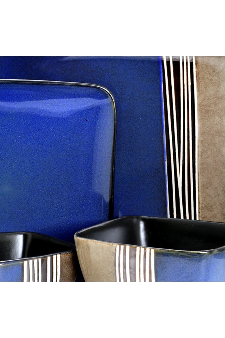 Uptown Loft 16 Piece Double Bowl Dinnerware Set, Alternate, color, Blue