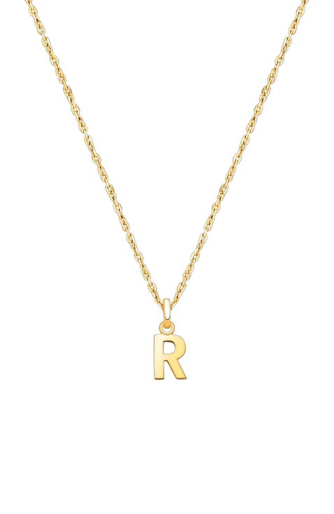 14K Gold Modern Initial 12-14" Necklace