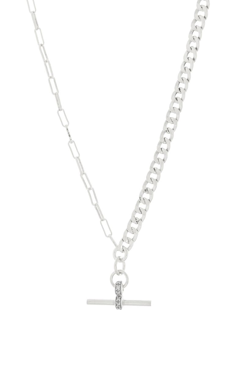 MESHMERISE Mixed Chain Horizontal Bar Necklace - 0.15ct., Main, color,