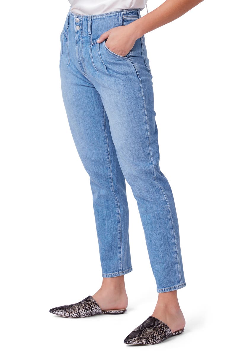 PAIGE Sarah Front Pleat Ankle Straight Leg Jeans, Alternate, color,