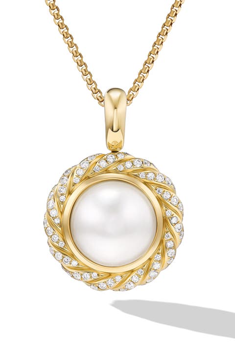 Pearl Classics Cable Halo Amulet with Diamonds, 18.8mm