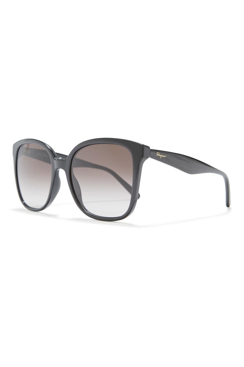 56mm Square Sunglasses, Alternate, color, BLACK