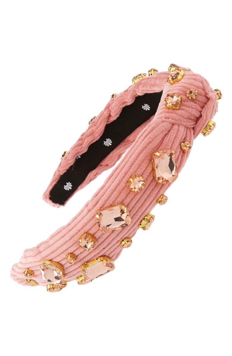 Lele Sadoughi Slim Corduroy & Crystal Knotted Headband CRYSTAL CORDUROY SLIM KNOTTED HEADBAND - Holiday House Boutique main image 3
