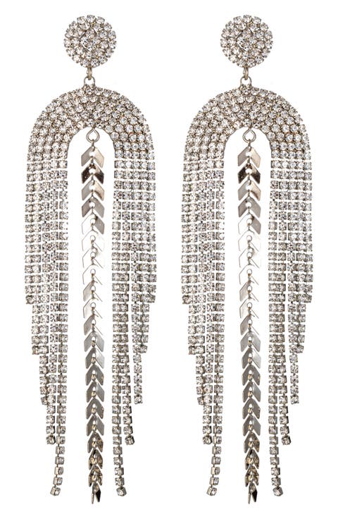 Piper Crystal Fringe Statement Earrings