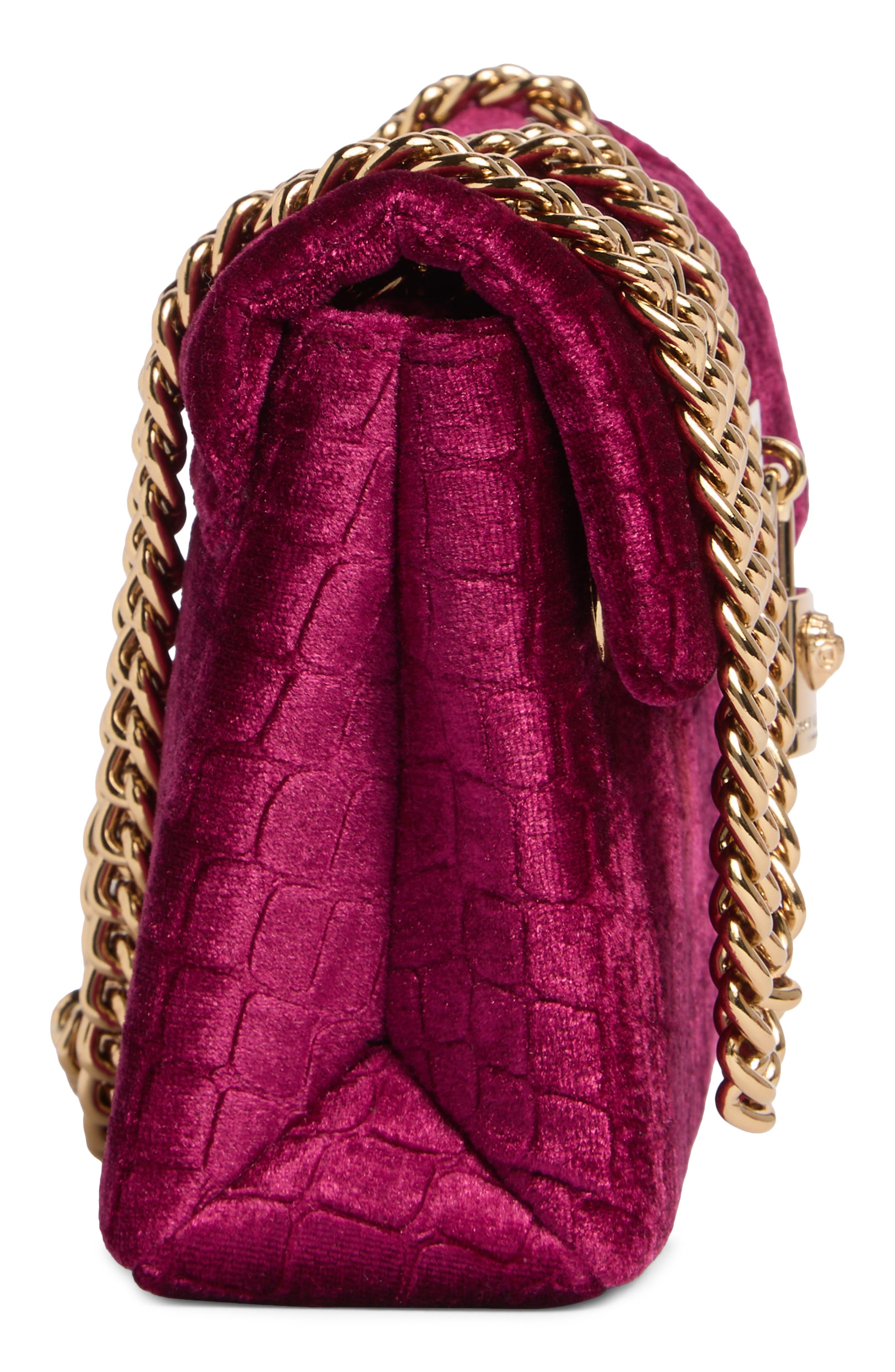 Kurt Geiger London Mini Brixton Velvet Crossbody Bag, Alternate, color, Medium Red