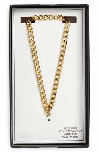 NORDSTROM RACK Men's Set of 2 Stainless Steel Curb Chain Necklaces